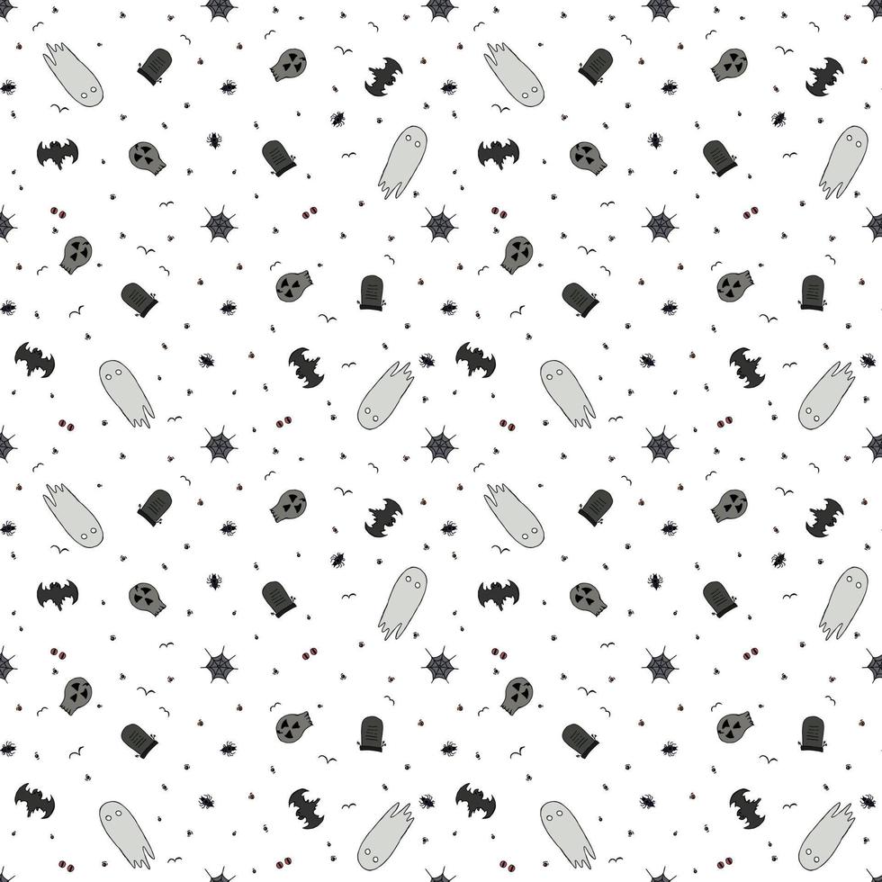 Seamless halloween pattern. Doodle halloween background vector