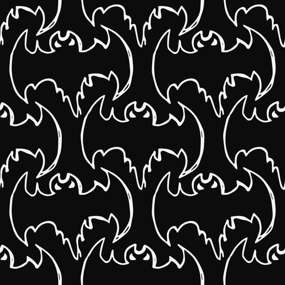 Seamless Halloween vector pattern. Doodle vector with halloween icons