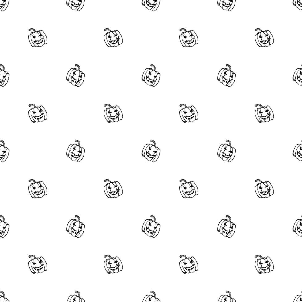 Seamless Halloween vector pattern. Doodle vector with halloween icons