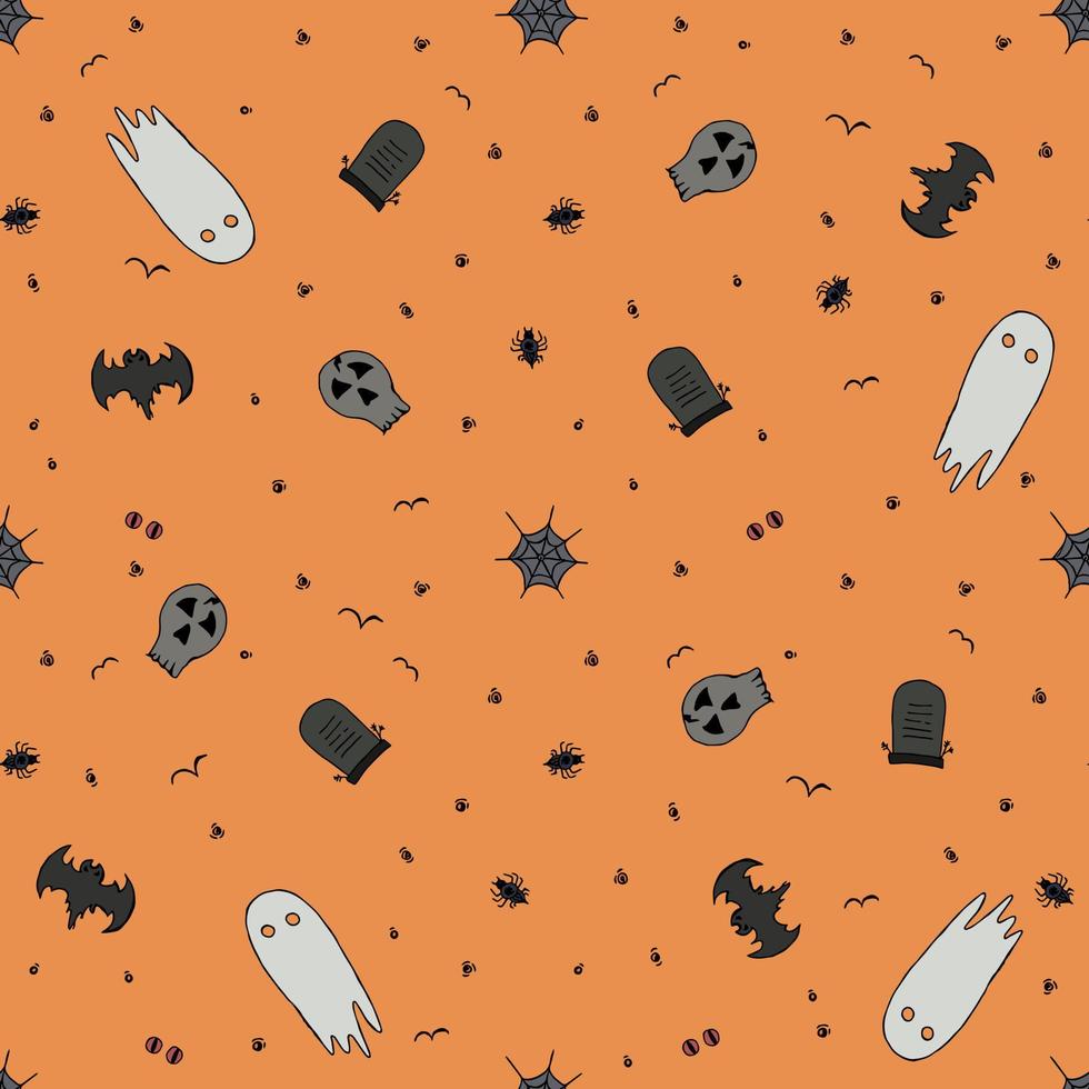 Seamless halloween pattern. Doodle halloween background vector