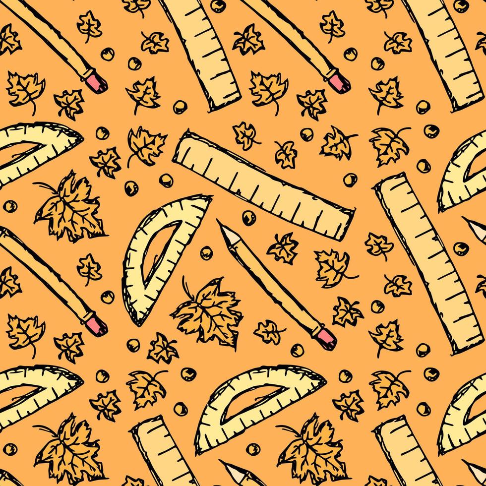 School pattern. Back to school. Doodle school background. Seamless school vector illustration