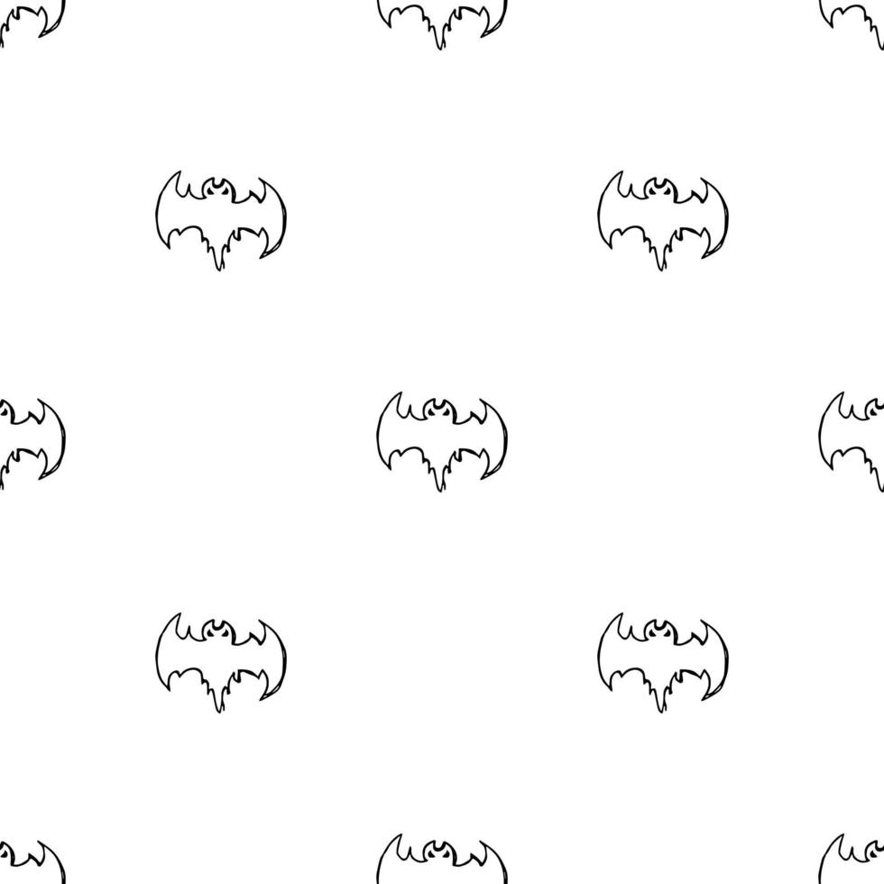 Seamless Halloween vector pattern. Doodle vector with halloween icons