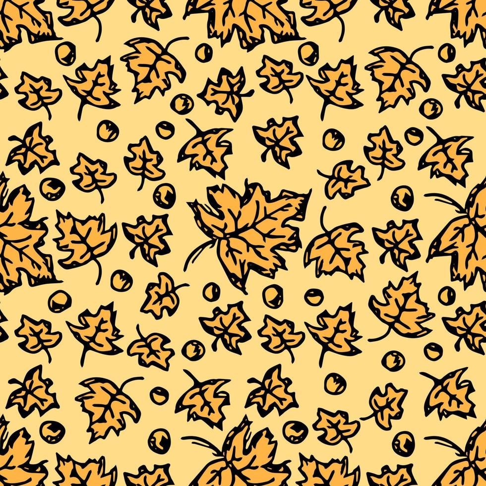 Autumn background. Seamless autumn leaves pattern. autumn maple leaves vector