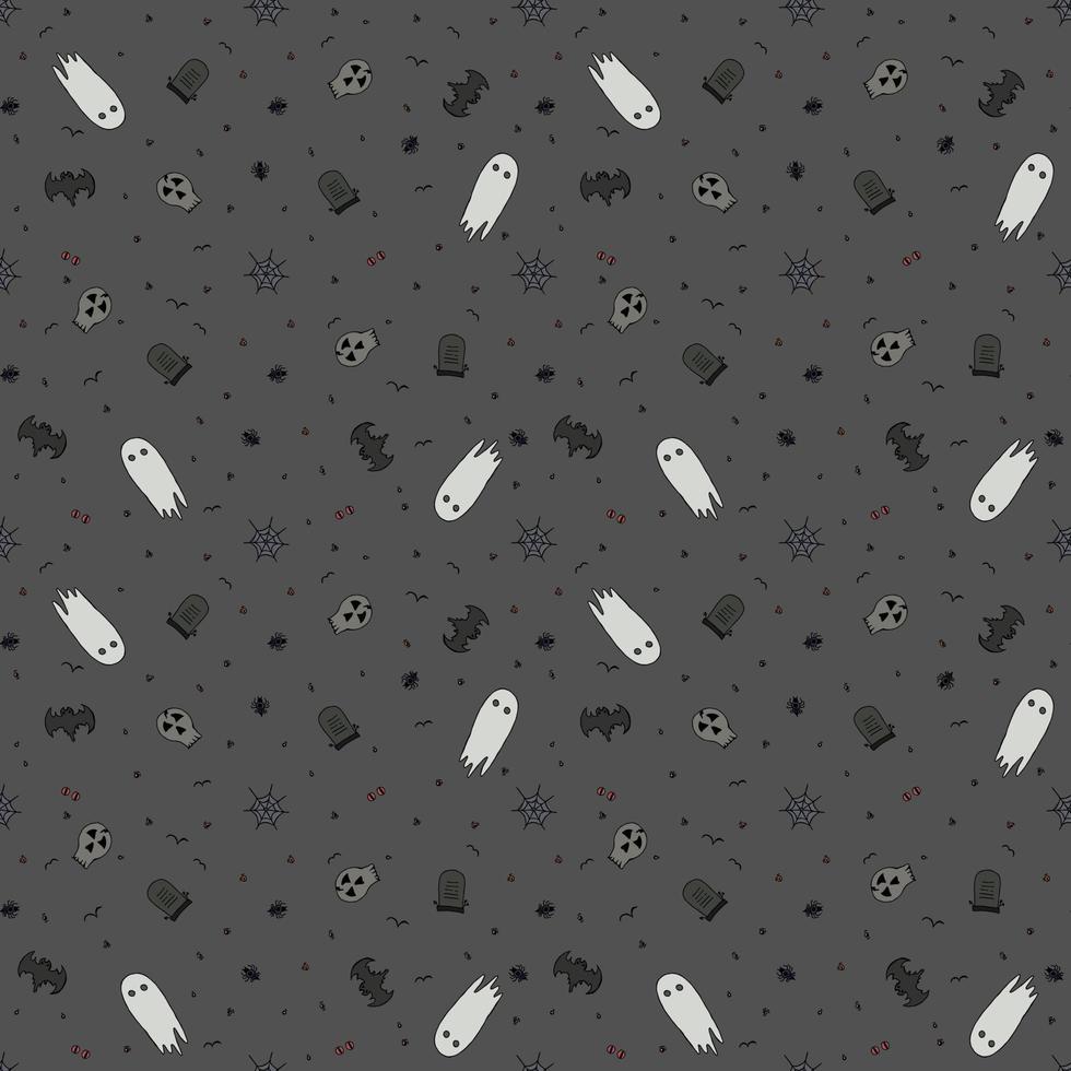 Seamless halloween pattern. Doodle halloween background vector