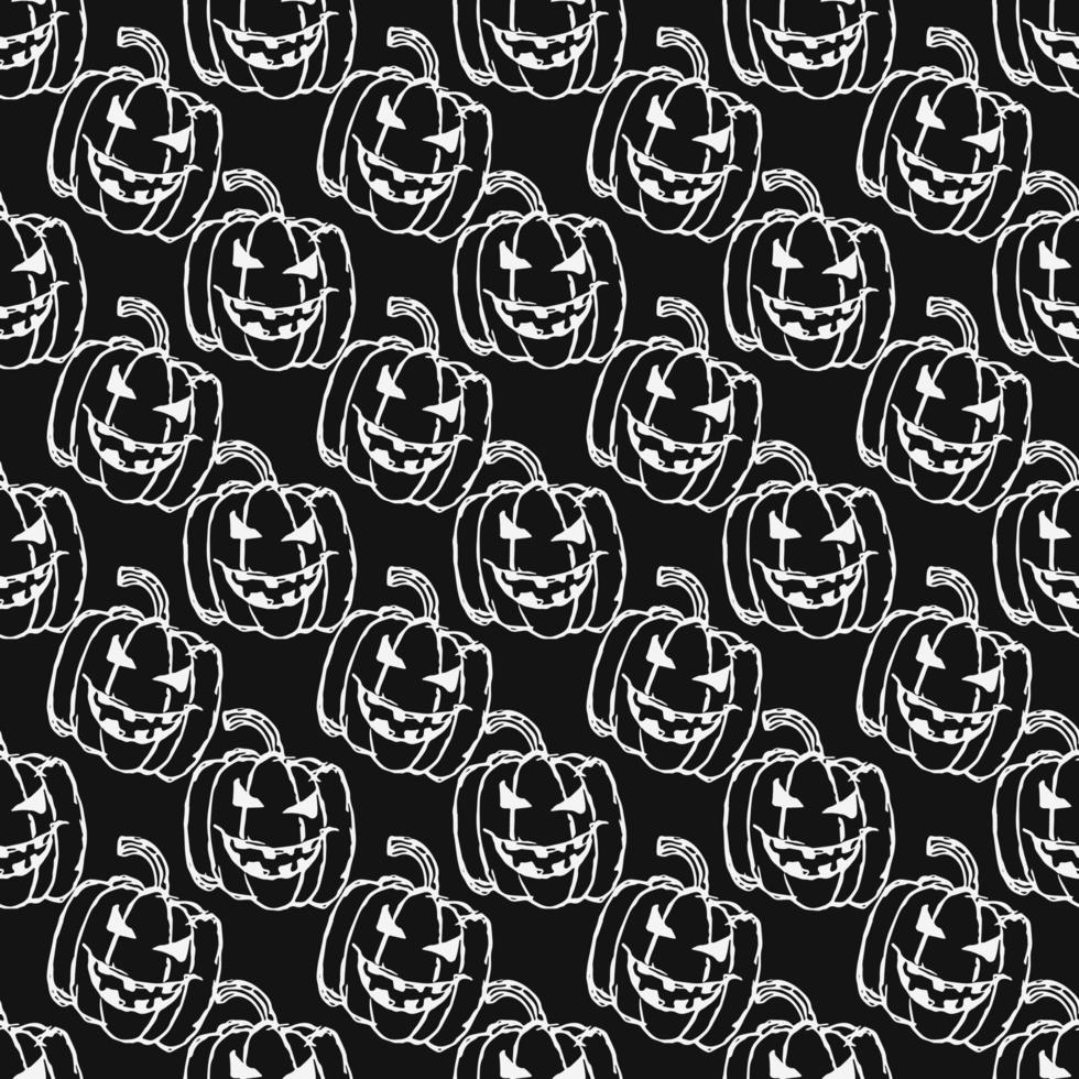 Seamless Halloween vector pattern. Doodle vector with halloween icons
