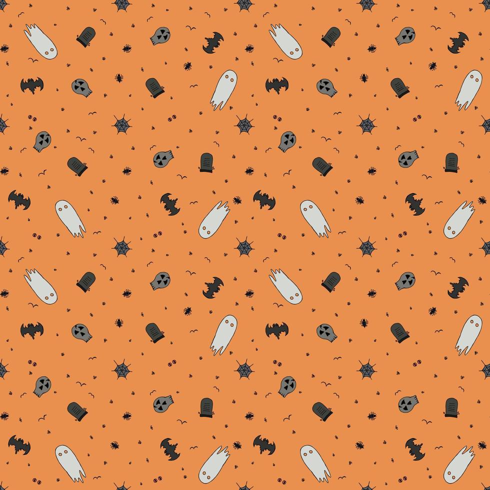 Seamless halloween pattern. Doodle halloween background vector