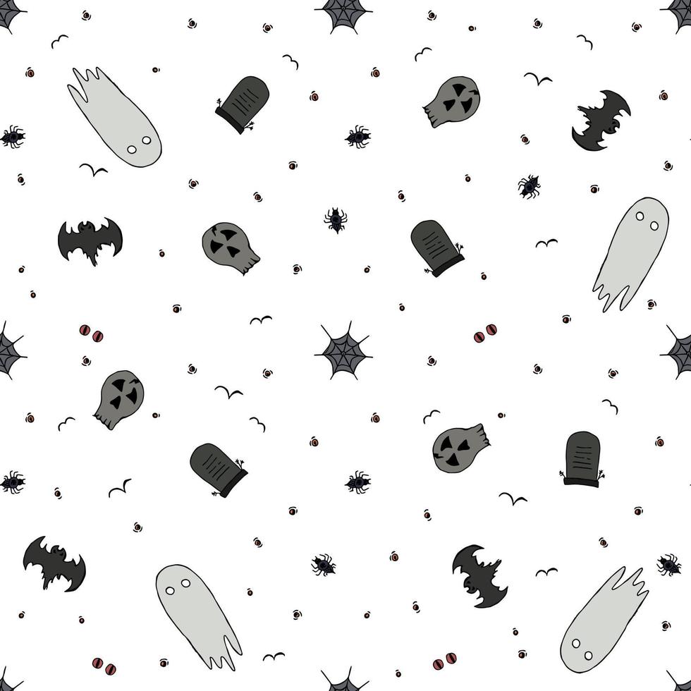 Seamless halloween pattern. Doodle halloween background vector