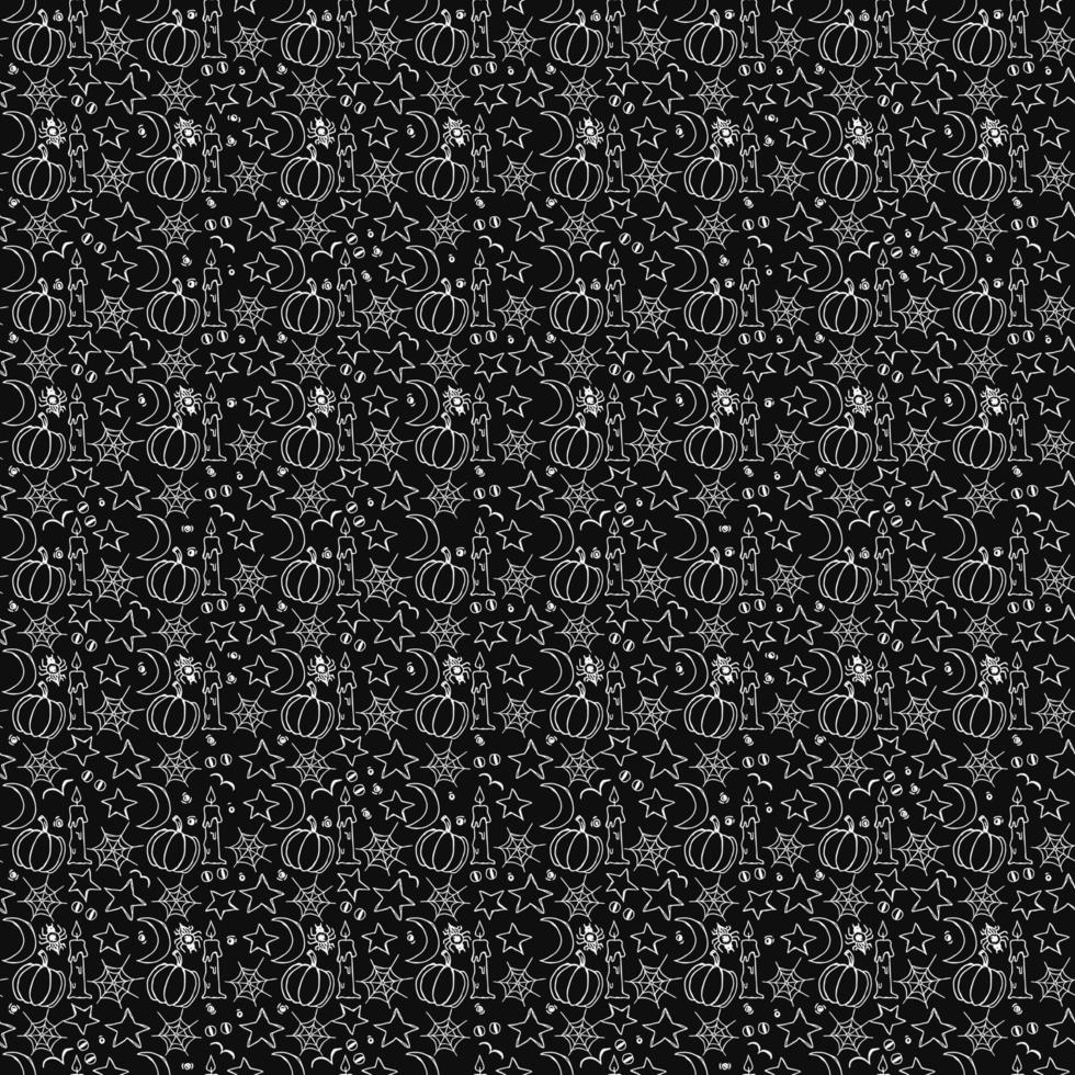 Halloween pattern. Seamless halloween doodle background vector