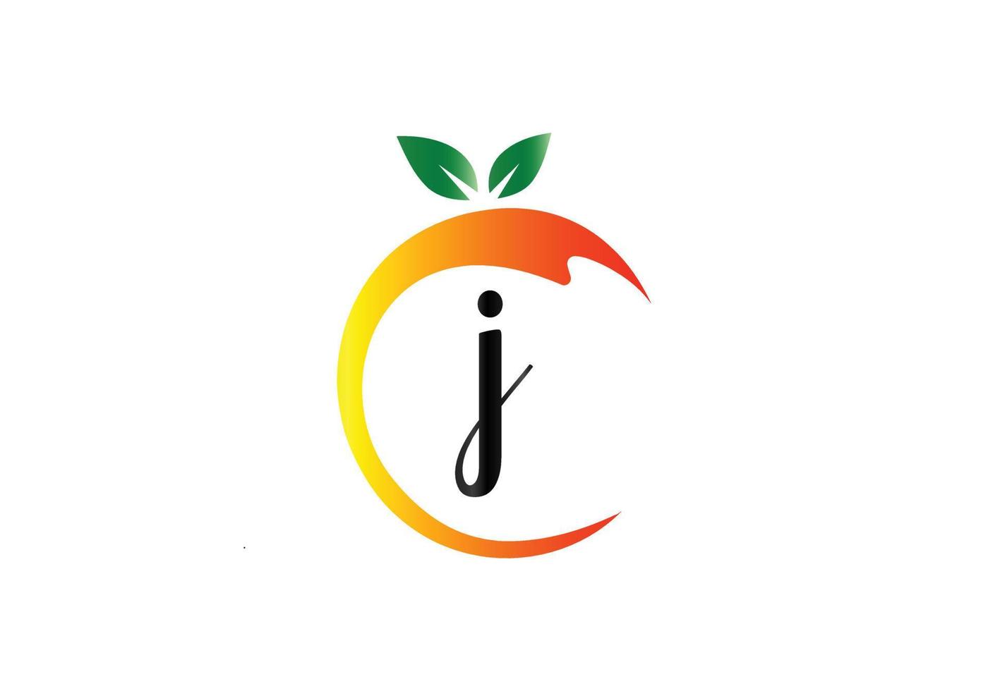 Letter j Monogram design Abstract Isolated food vector template