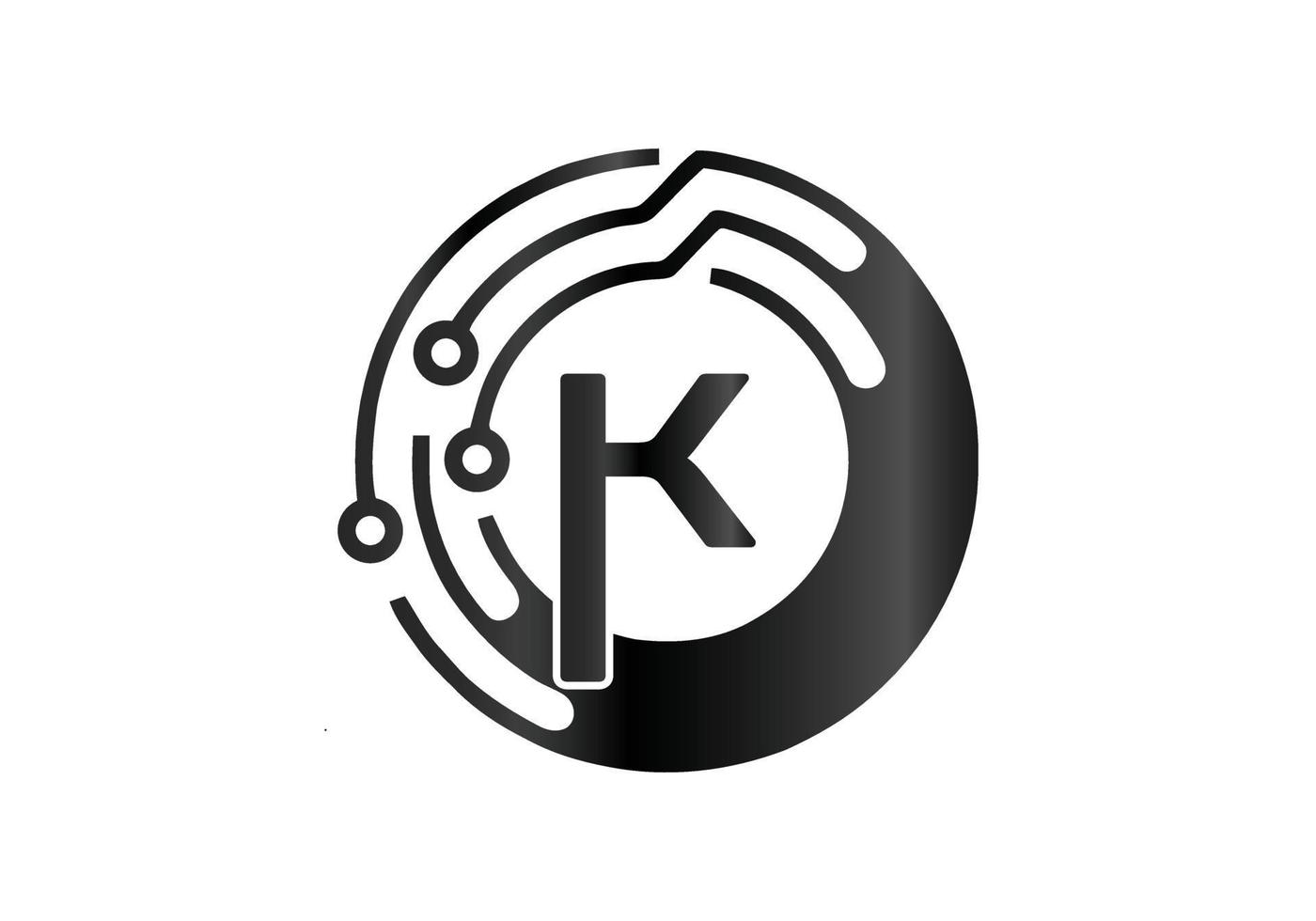 Letter K Monogram design elements graceful template Business sign identity label badge Technology Digital logos vector