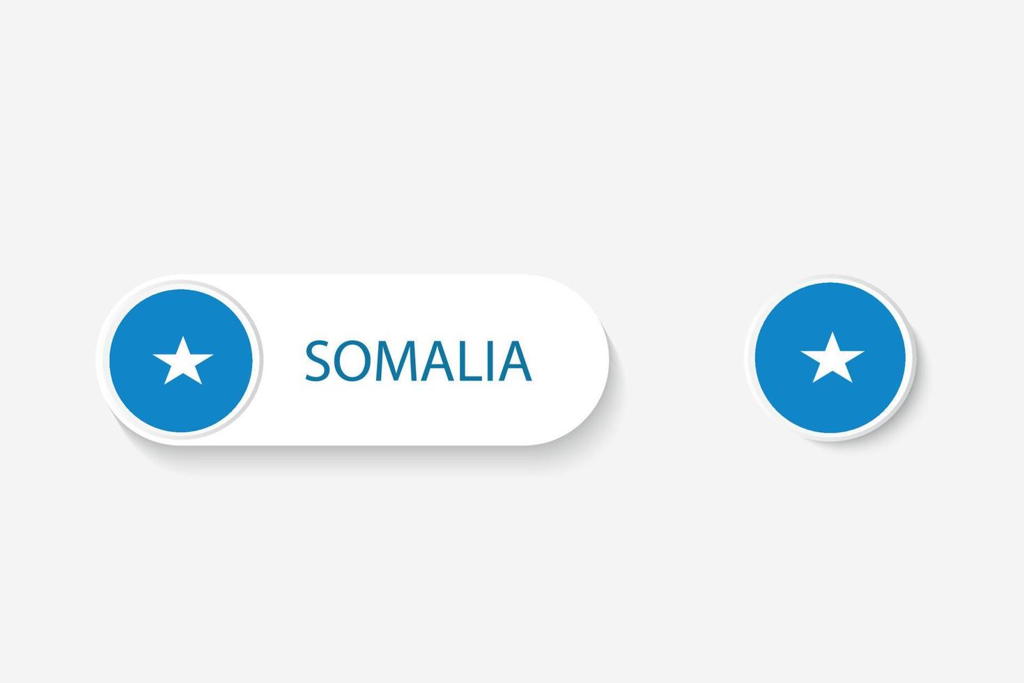 Somalia button flag in illustration of oval shaped with word of Somalia. And button flag Somalia. vector