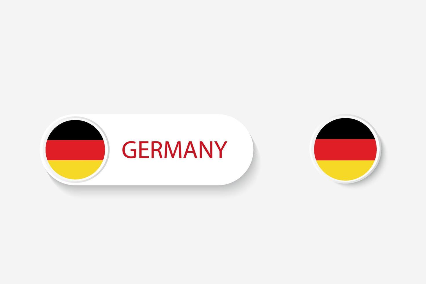 Germany button flag in illustration of oval shaped with word of Germany. And button flag Germany. vector