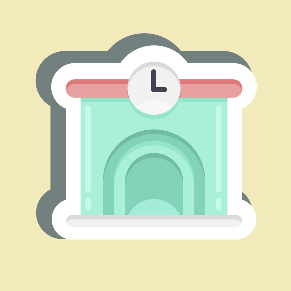 Sticker Railway Station. suitable for education symbol. simple design editable. design template vector. simple illustration vector