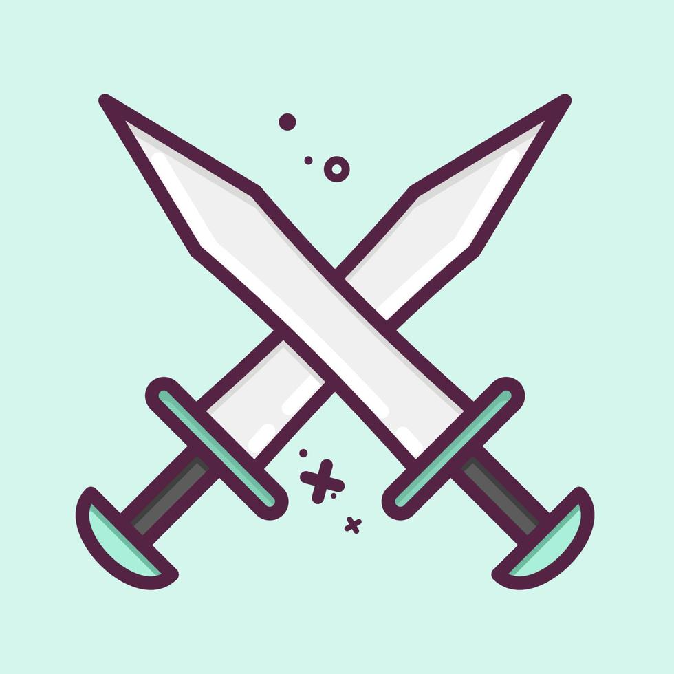 Icon Swords. suitable for education symbol. MBE style. simple design editable. design template vector. simple illustration vector