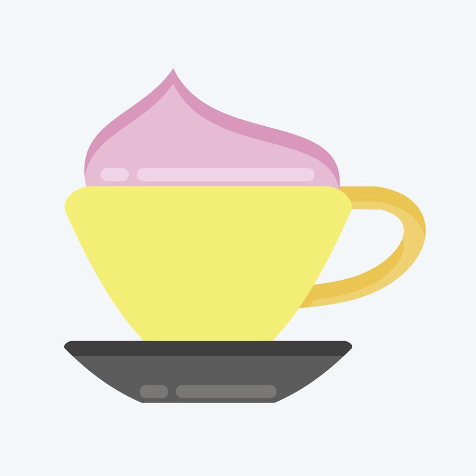 Icon Cappucino. suitable for education symbol. flat style. simple design editable. design template vector. simple illustration vector