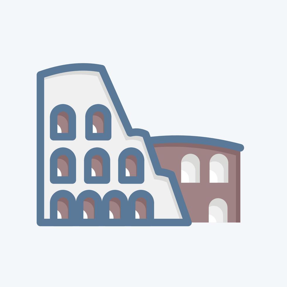 Coliseo de iconos. adecuado para el símbolo de la educación. estilo garabato. diseño simple editable. vector de plantilla de diseño. ilustración sencilla