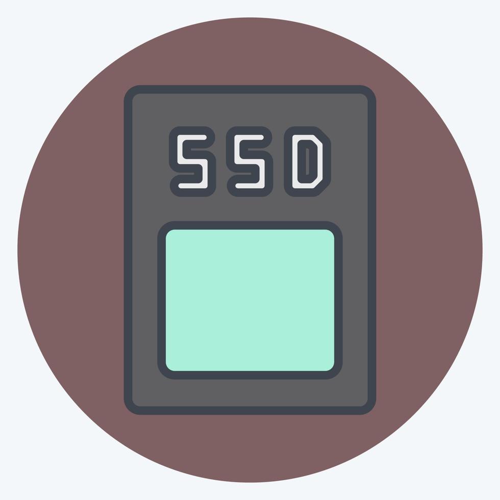 Icon SSD. suitable for Computer Components symbol. color mate style. simple design editable. design template vector. simple illustration vector