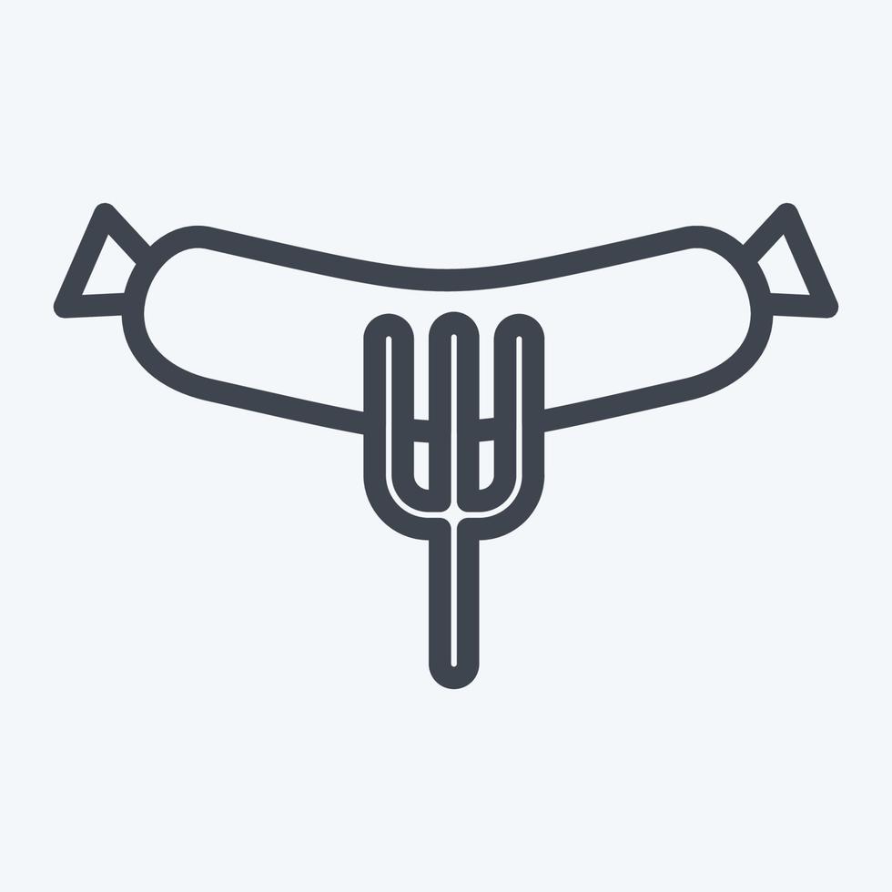 Icon Sausage. suitable for education symbol. line style. simple design editable. design template vector. simple illustration vector