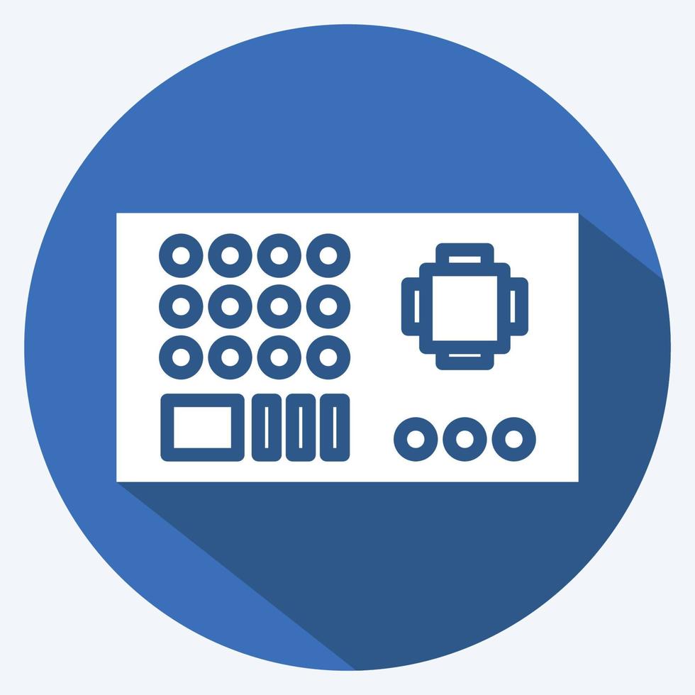 Icon Motherboard. suitable for Computer Components symbol. long shadow style. simple design editable. design template vector. simple illustration vector