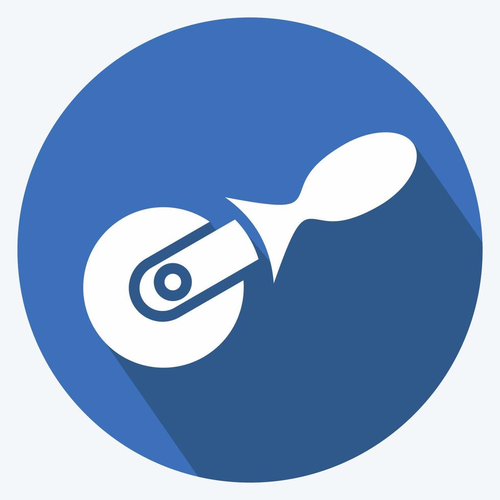 Icon Pizza Cutter. suitable for education symbol. long shadow style. simple design editable. design template vector. simple illustration vector