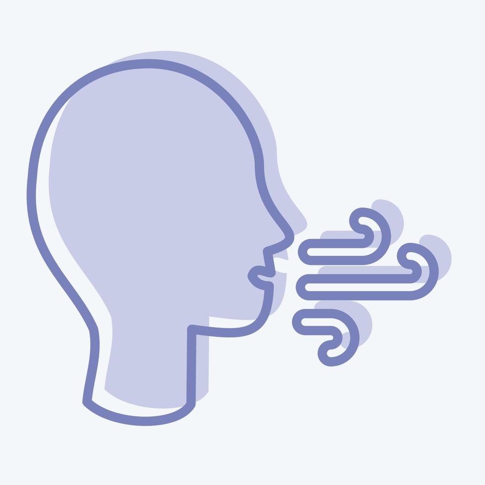 Icon Difficulty Breathing. suitable for flu symbol. two tone style. simple design editable. design template vector. simple illustration vector