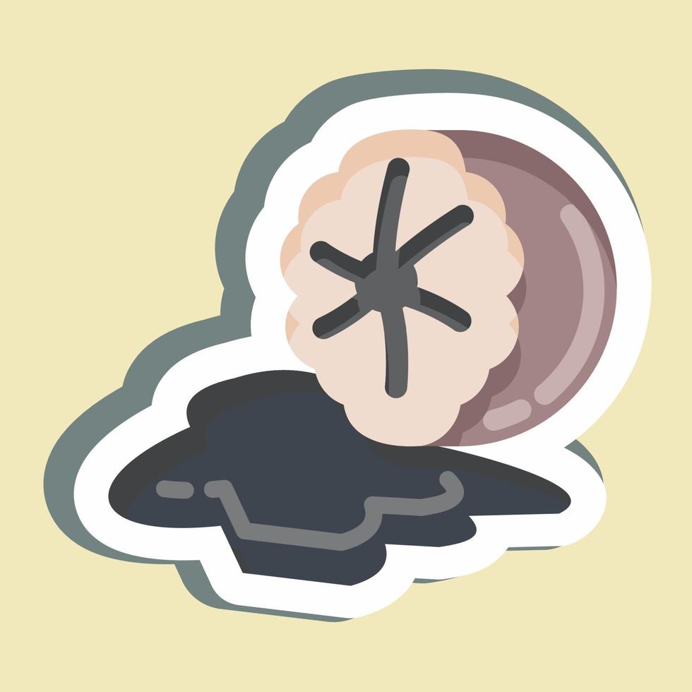 Sticker Nutmeg. suitable for Nuts symbol. simple design editable. design template vector. simple illustration vector