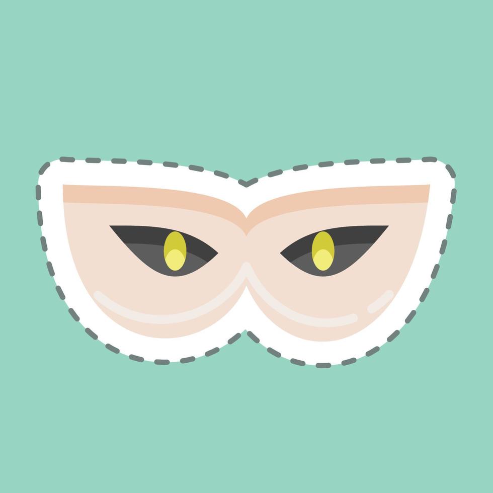 Sticker line cut Masquerade. suitable for Halloween symbol. simple design editable. design template vector. simple illustration vector