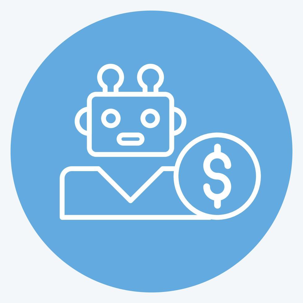 Icon Robo Advisor. suitable for education symbol. blue eyes style. simple design editable. design template vector. simple illustration vector