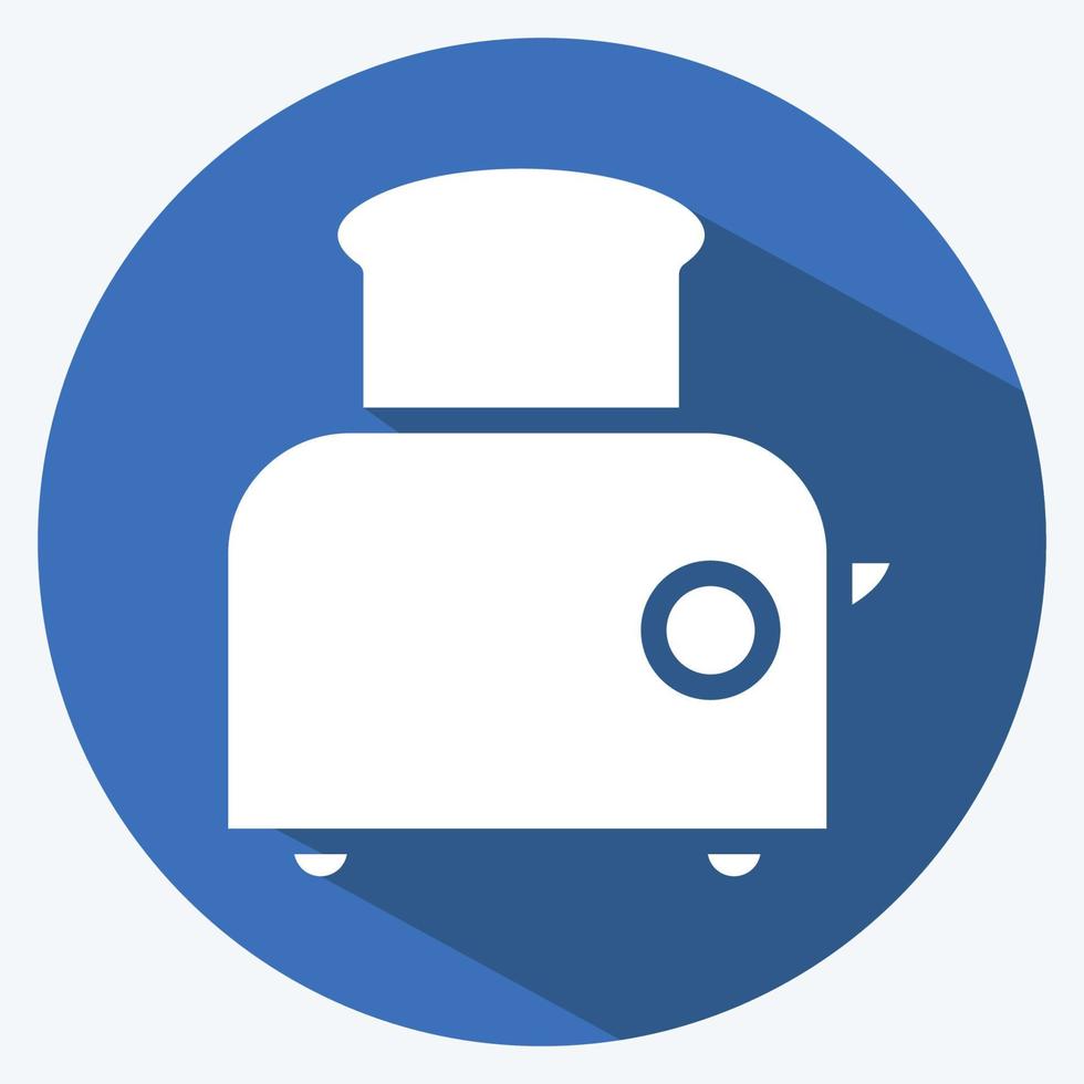 Icon Toaster. suitable for Kitchen Appliances symbol. long shadow style. simple design editable. design template vector. simple illustration vector