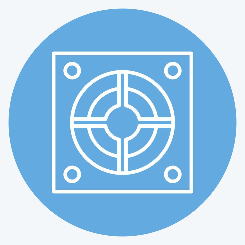 Icon Power Supply. suitable for Computer Components symbol. blue eyes style. simple design editable. design template vector. simple illustration vector