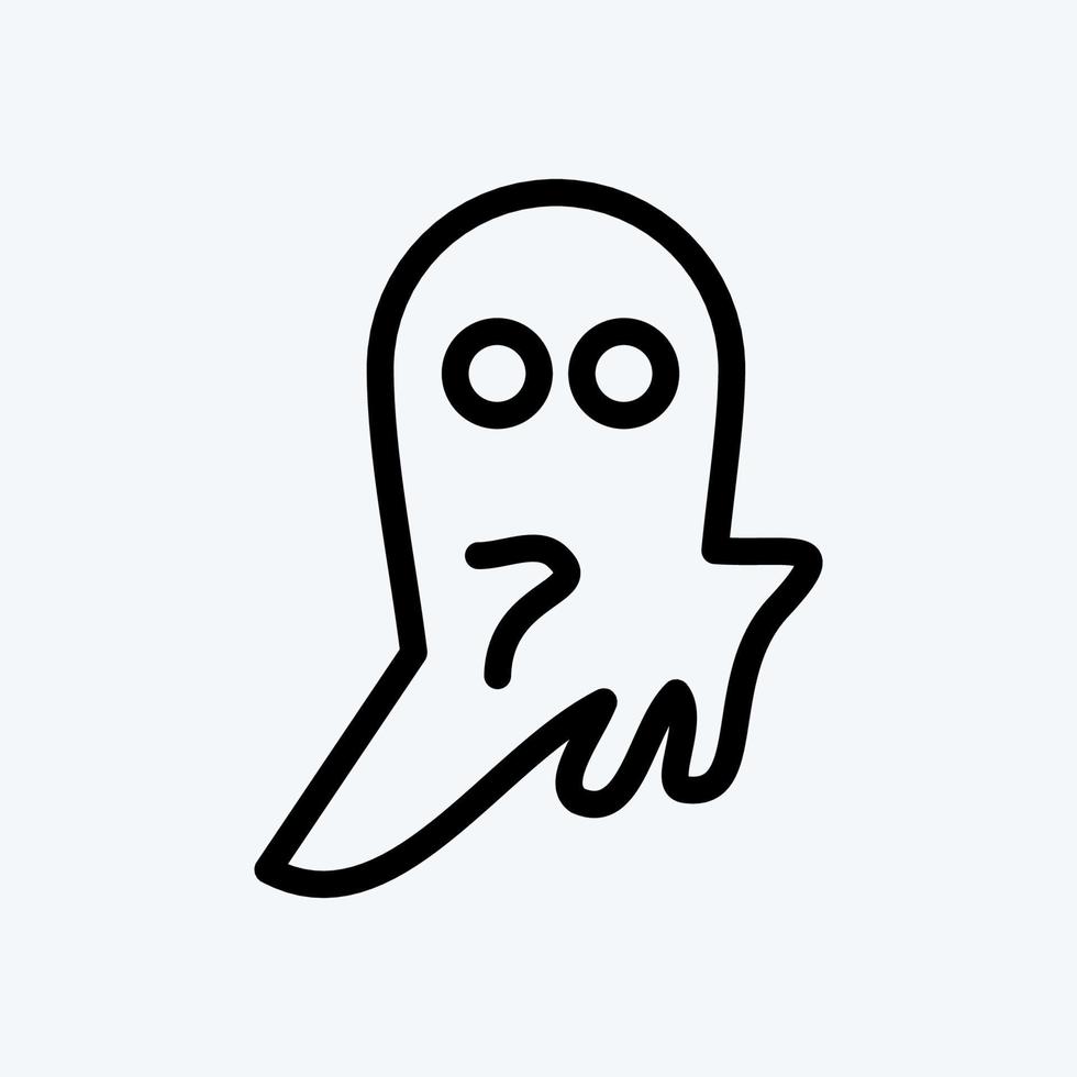 icono fantasma. adecuado para el símbolo de halloween. estilo de línea diseño simple editable. vector de plantilla de diseño. ilustración sencilla