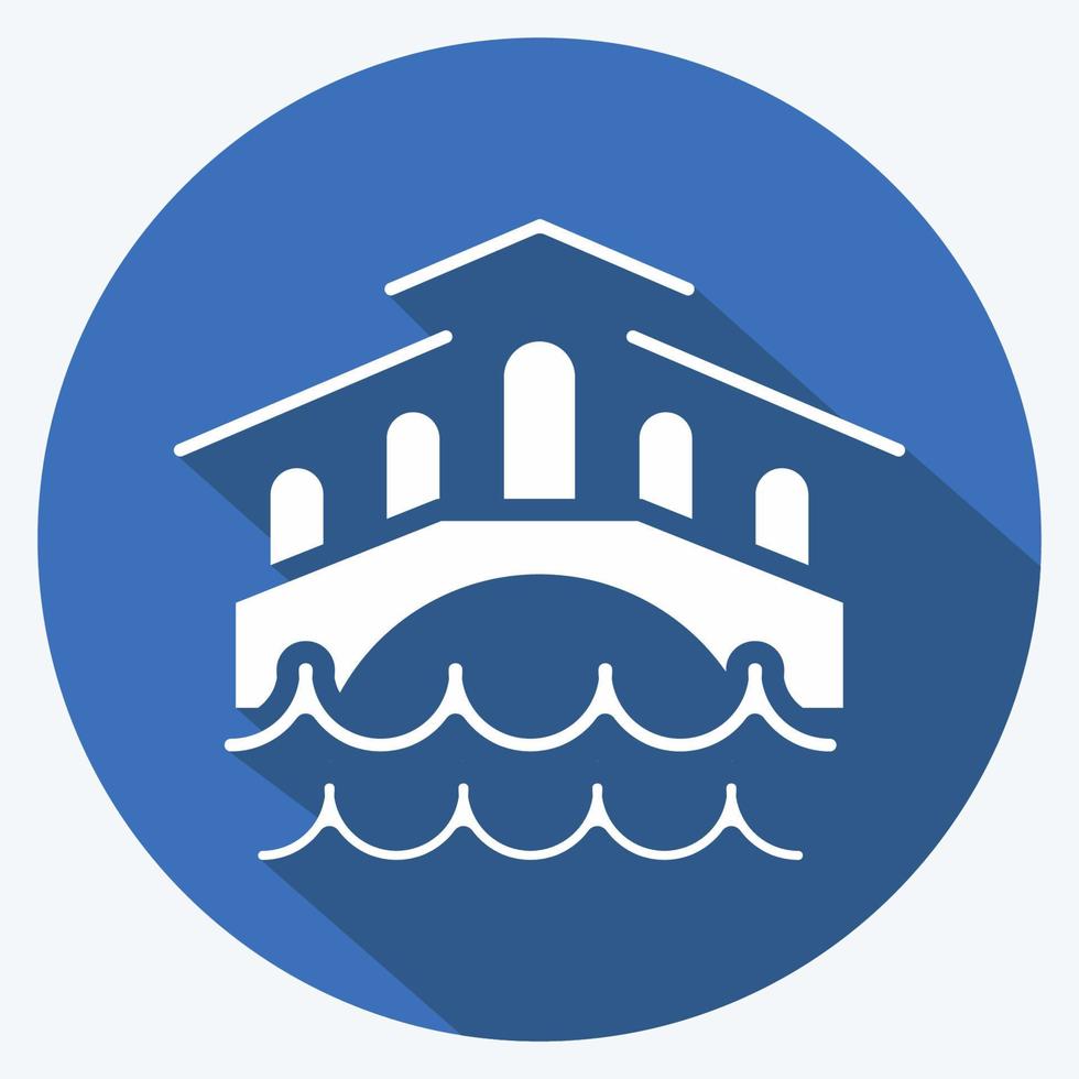 icono de venecia. adecuado para el símbolo de la educación. estilo de sombra larga. diseño simple editable. vector de plantilla de diseño. ilustración sencilla