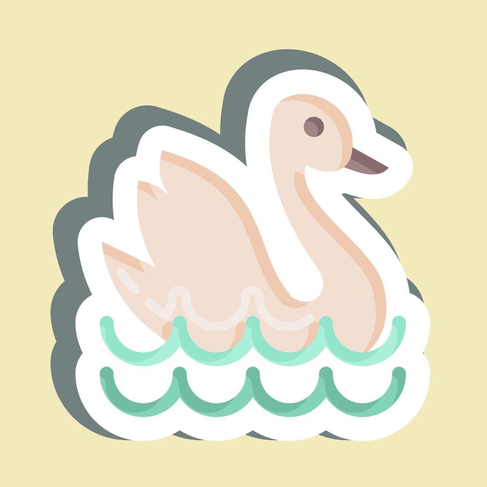 Sticker Swan. suitable for education symbol. simple design editable. design template vector. simple illustration vector