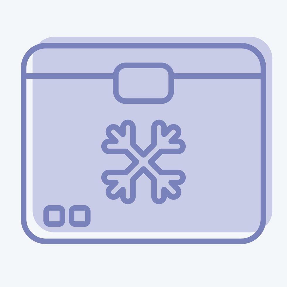 congelador de iconos. adecuado para el símbolo de electrodomésticos de cocina. estilo de dos tonos. diseño simple editable. vector de plantilla de diseño. ilustración sencilla