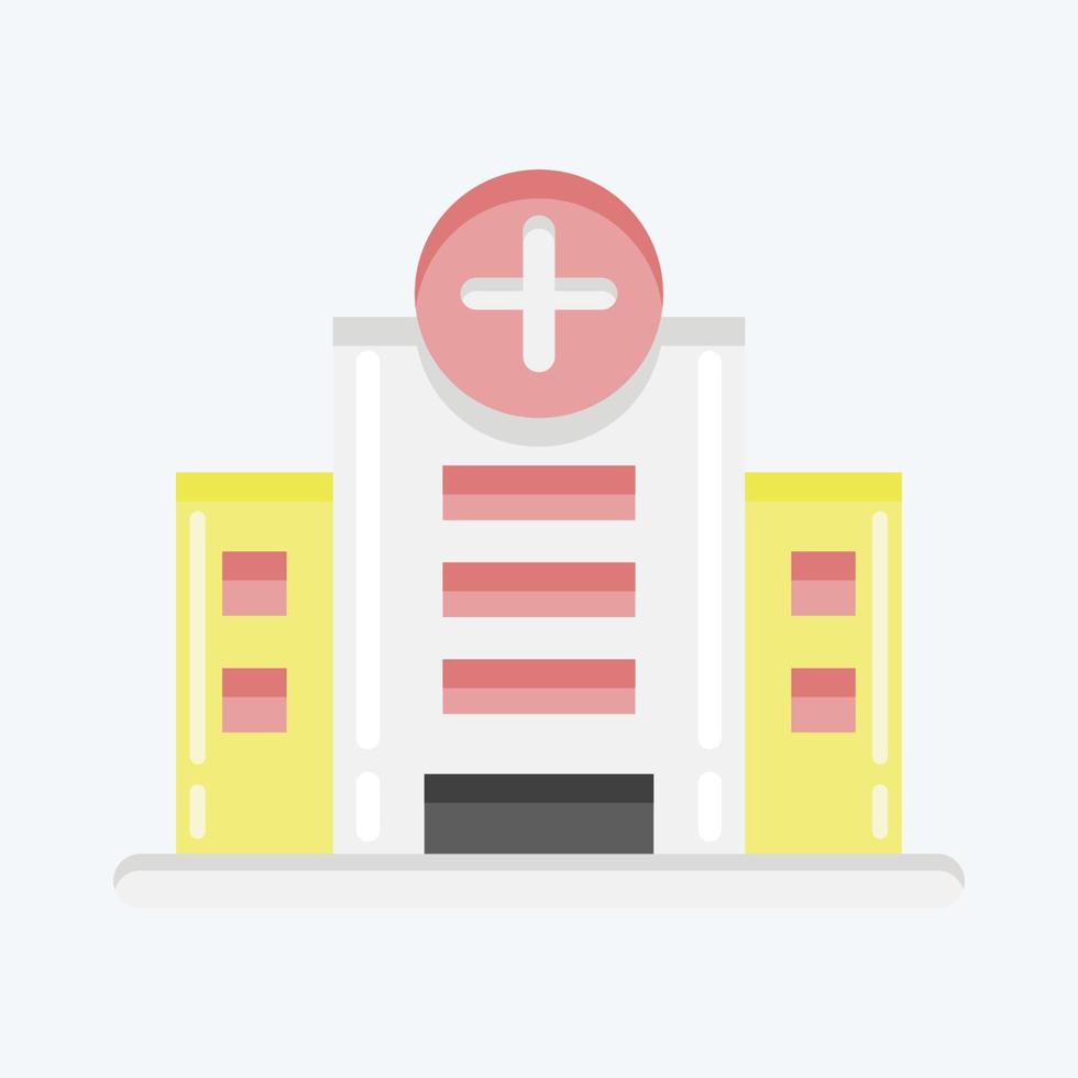 Icon Hospital. suitable for education symbol. flat style. simple design editable. design template vector. simple illustration vector