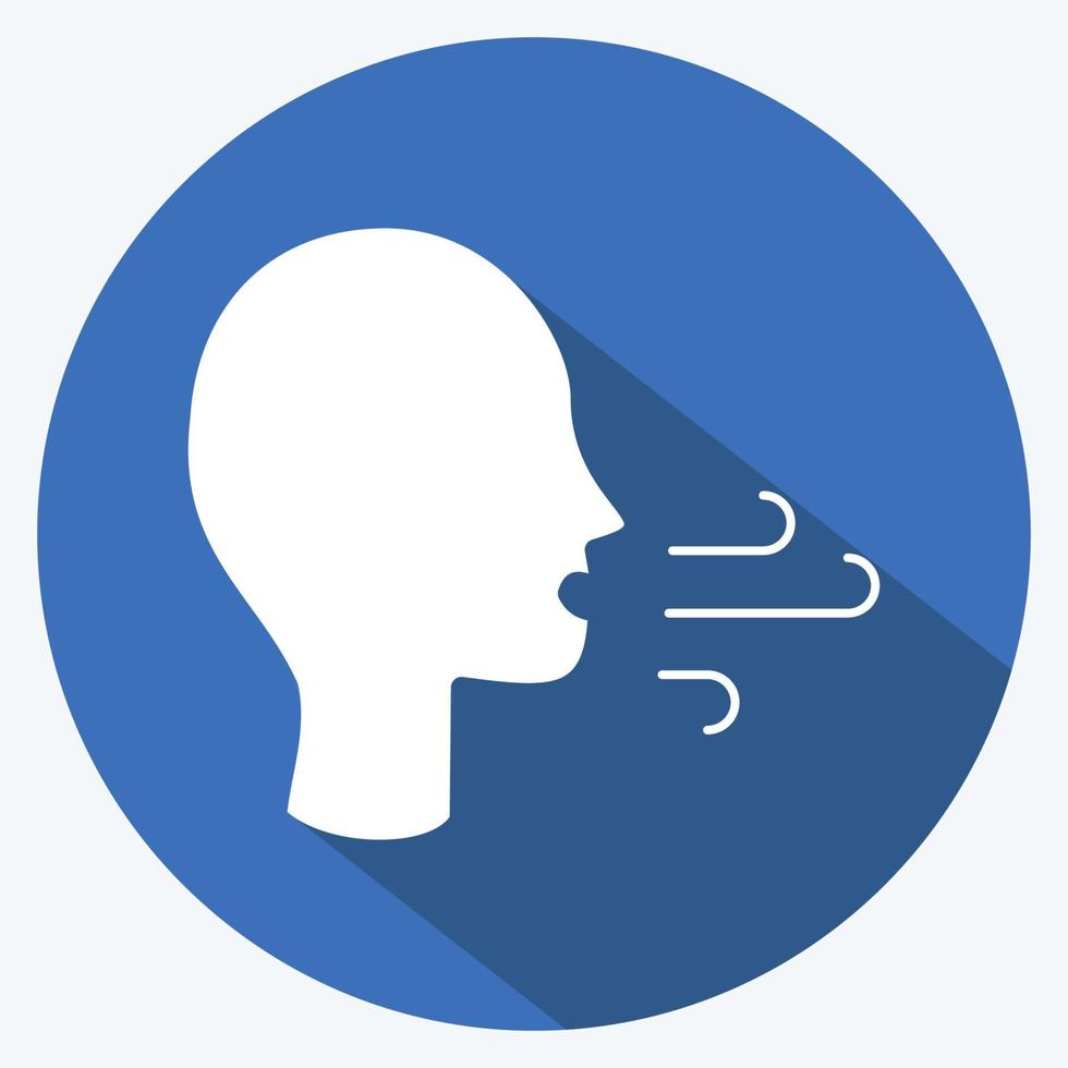 Icon Difficulty Breathing. suitable for flu symbol. long shadow style. simple design editable. design template vector. simple illustration vector