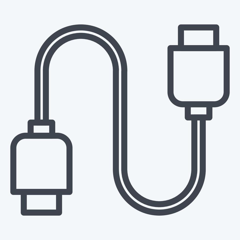 Icon Cable. suitable for Computer Components symbol. line style. simple design editable. design template vector. simple illustration vector