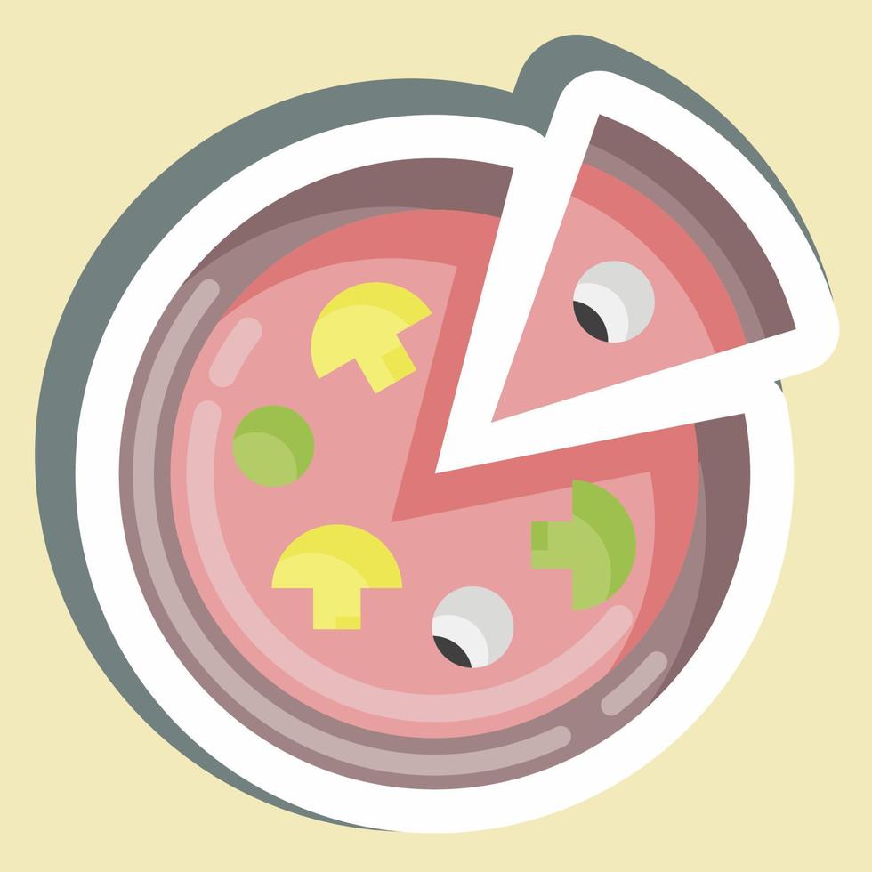 Sticker Pizza. suitable for education symbol. simple design editable. design template vector. simple illustration vector