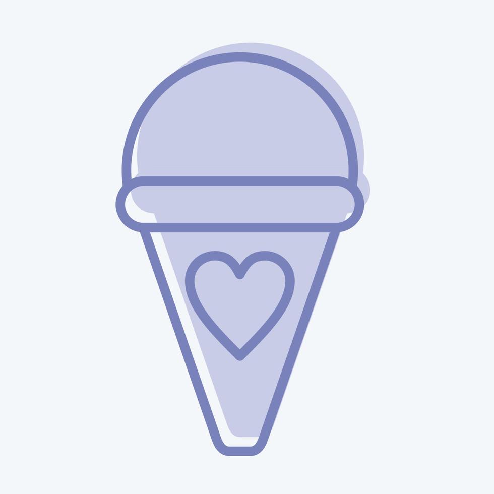 Icon Ice Cream. suitable for education symbol. two tone style. simple design editable. design template vector. simple illustration vector