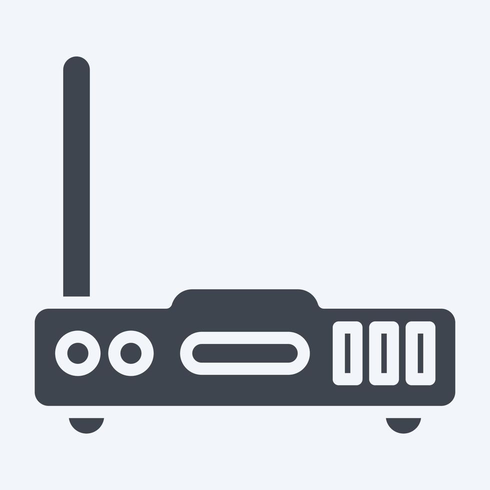 Icon Router. suitable for Computer Components symbol. glyph style. simple design editable. design template vector. simple illustration vector