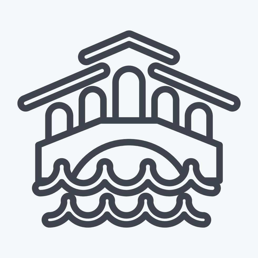 icono de venecia. adecuado para el símbolo de la educación. estilo de línea diseño simple editable. vector de plantilla de diseño. ilustración sencilla