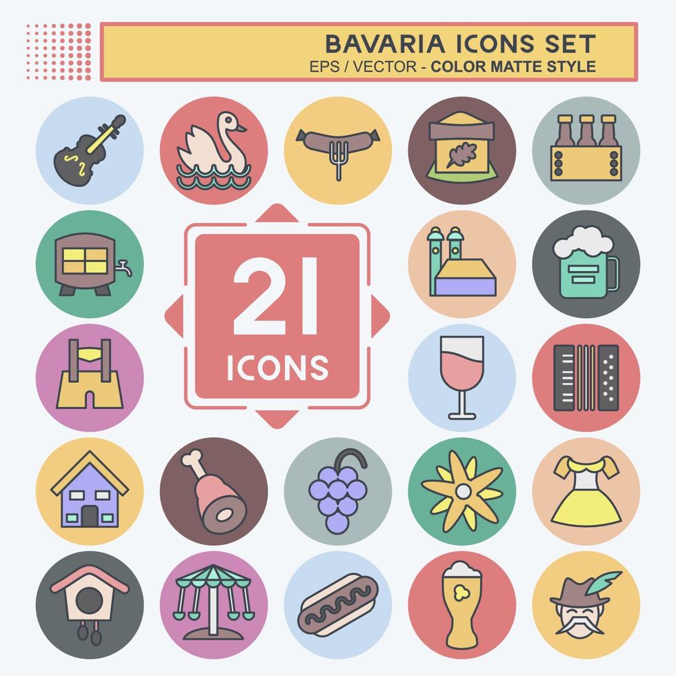 Icon Set Bavaria. suitable for education symbol. color mate style. simple design editable. design template vector. simple illustration vector