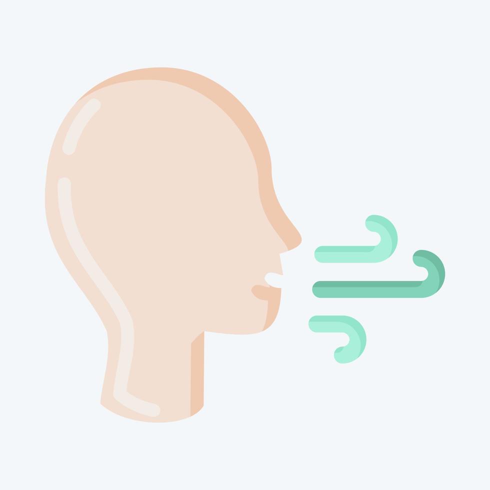 Icon Difficulty Breathing. suitable for flu symbol. flat style. simple design editable. design template vector. simple illustration vector
