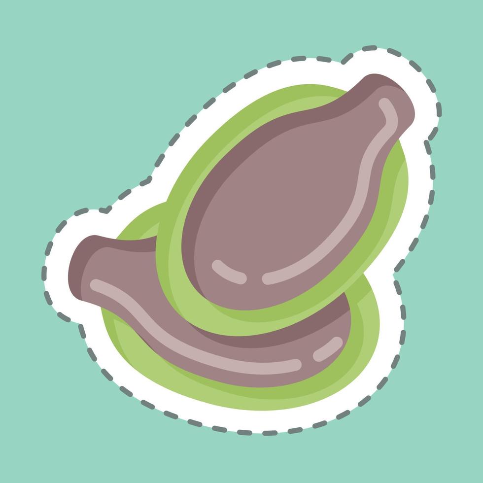Sticker line cut Pumpkin Seeds. suitable for Nuts symbol. simple design editable. design template vector. simple illustration vector