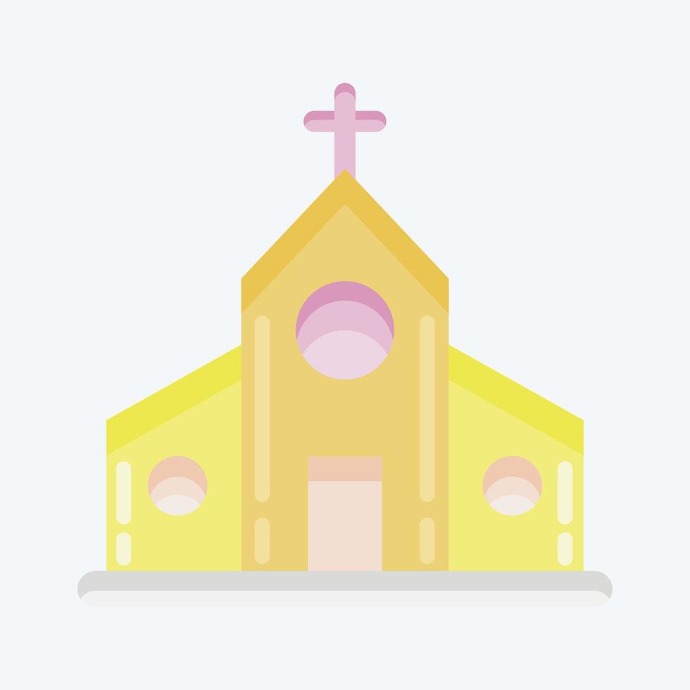 iglesia icono. adecuado para el símbolo de la educación. estilo plano diseño simple editable. vector de plantilla de diseño. ilustración sencilla