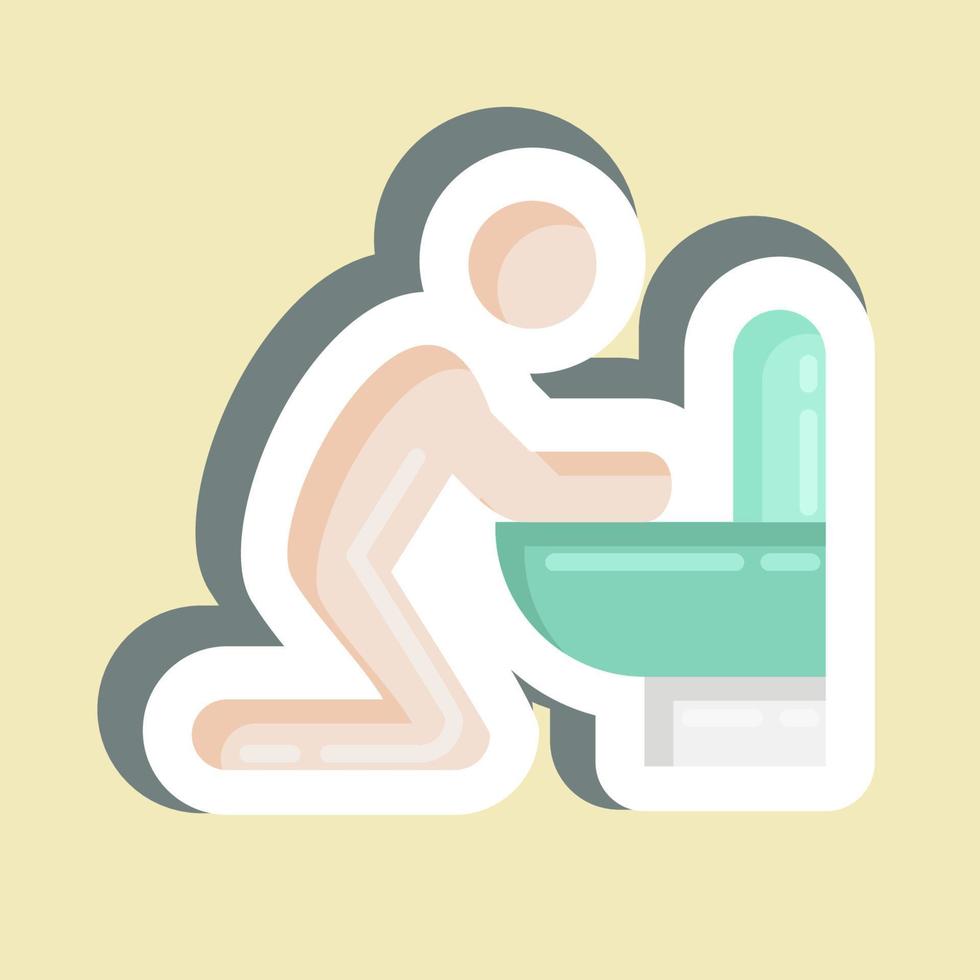 Sticker Vomiting. suitable for flu symbol. simple design editable. design template vector. simple illustration vector