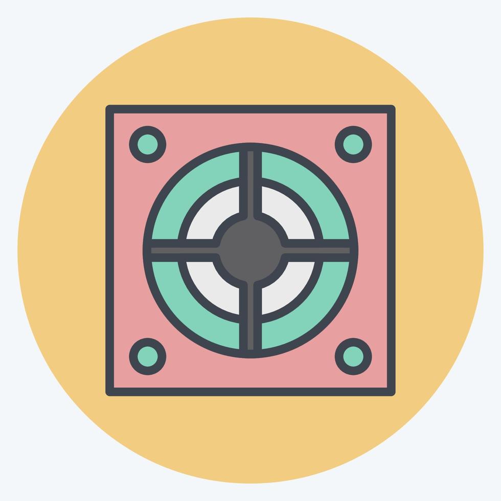 Icon Power Supply. suitable for Computer Components symbol. color mate style. simple design editable. design template vector. simple illustration vector