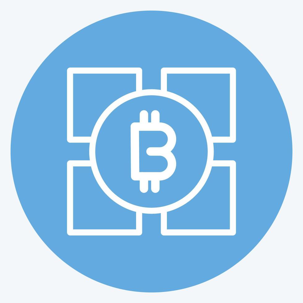 tecnología de cadena de bloques de iconos. adecuado para el símbolo de la educación. estilo de ojos azules. diseño simple editable. vector de plantilla de diseño. ilustración sencilla