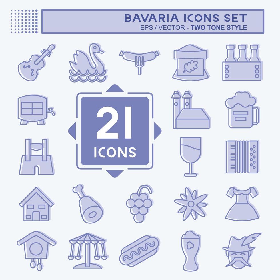 conjunto de iconos de Baviera. adecuado para el símbolo de la educación. estilo de dos tonos. diseño simple editable. vector de plantilla de diseño. ilustración sencilla