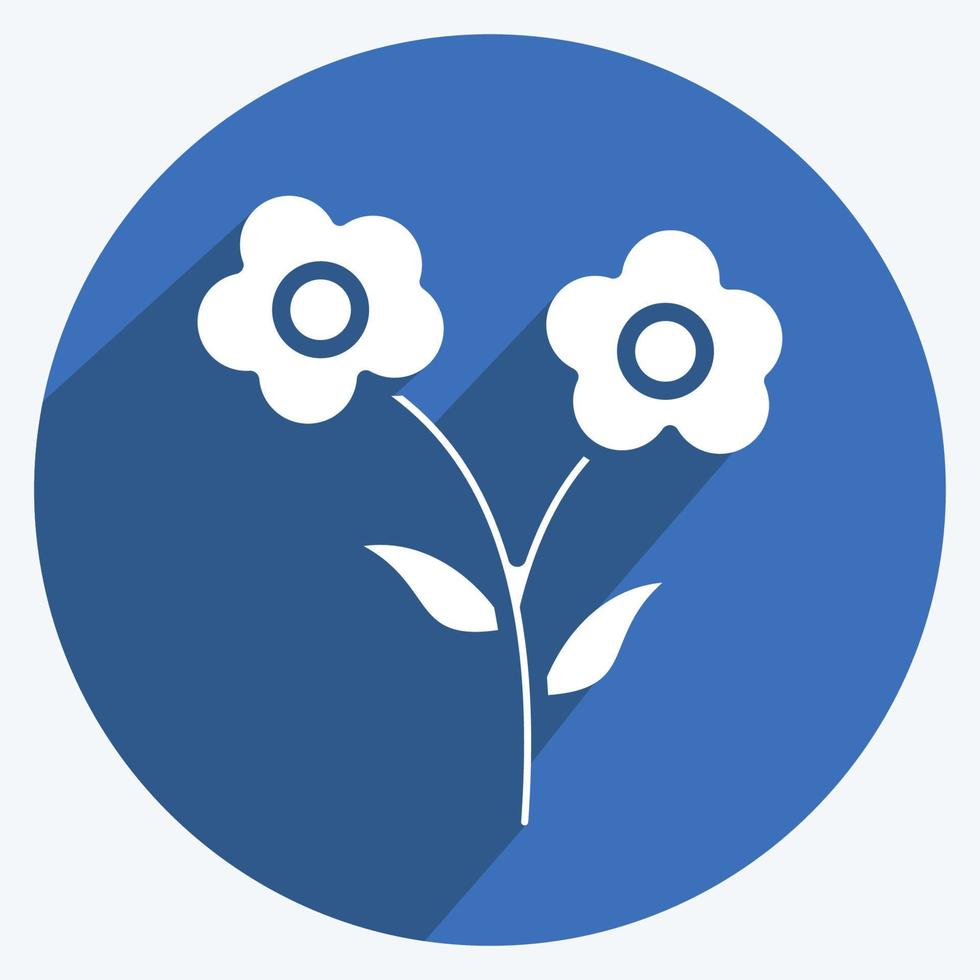 flores de icono. adecuado para el símbolo del parque de la ciudad. estilo de sombra larga. diseño simple editable. vector de plantilla de diseño. ilustración sencilla